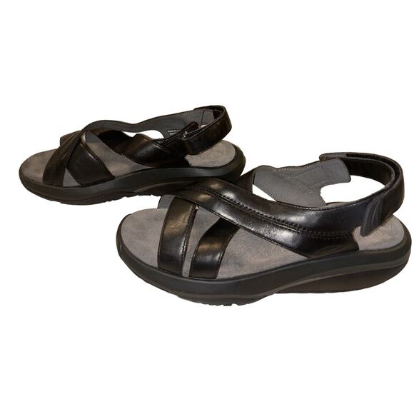 MBT Women's Habari Strappy Leather Sandals Black Size 9 Rocker Toning Open Toe - Picture 3 of 12